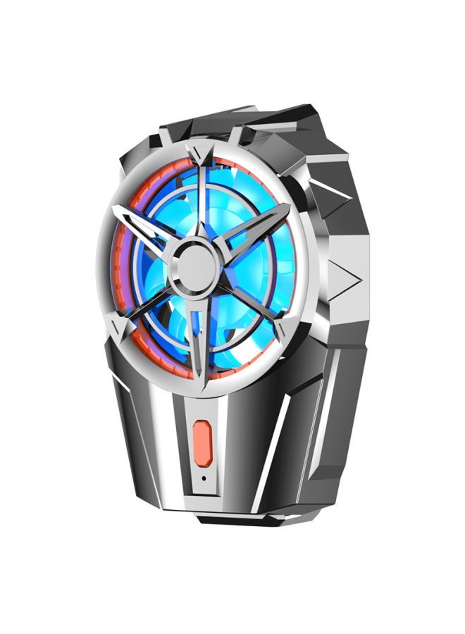 Mobile Phone Radiator Cooling Artifact Fan Water Back Clip For AppleLive Special Black Shark IQOO-Color:Electroplated Silver 【rechargeable Model Air Cooling】 Silent And Strong Wind Portable Battery - Image 5