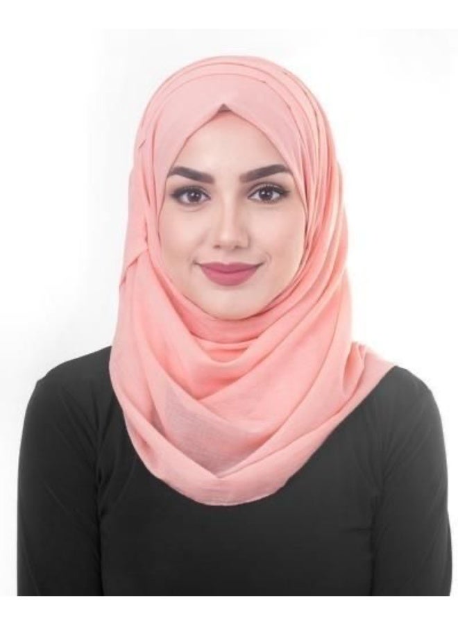 BHNS Fixed veil, Pink color and multiple plain colors VIP- Chiffon veil suitable for-Abaya-Clothing-Hijab Lightweight luxury abaya Islamic women's scarf medium shawl with high quality  - Image 3