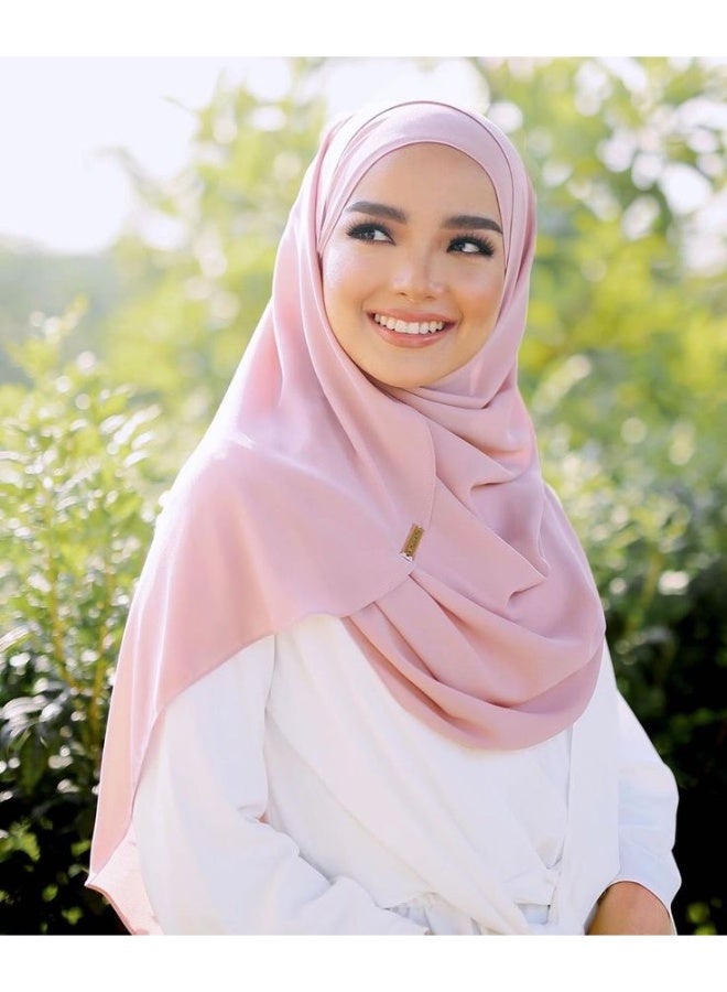 BHNS Fixed veil, Pink color and multiple plain colors VIP- Chiffon veil suitable for-Abaya-Clothing-Hijab Lightweight luxury abaya Islamic women's scarf medium shawl with high quality  - Image 2