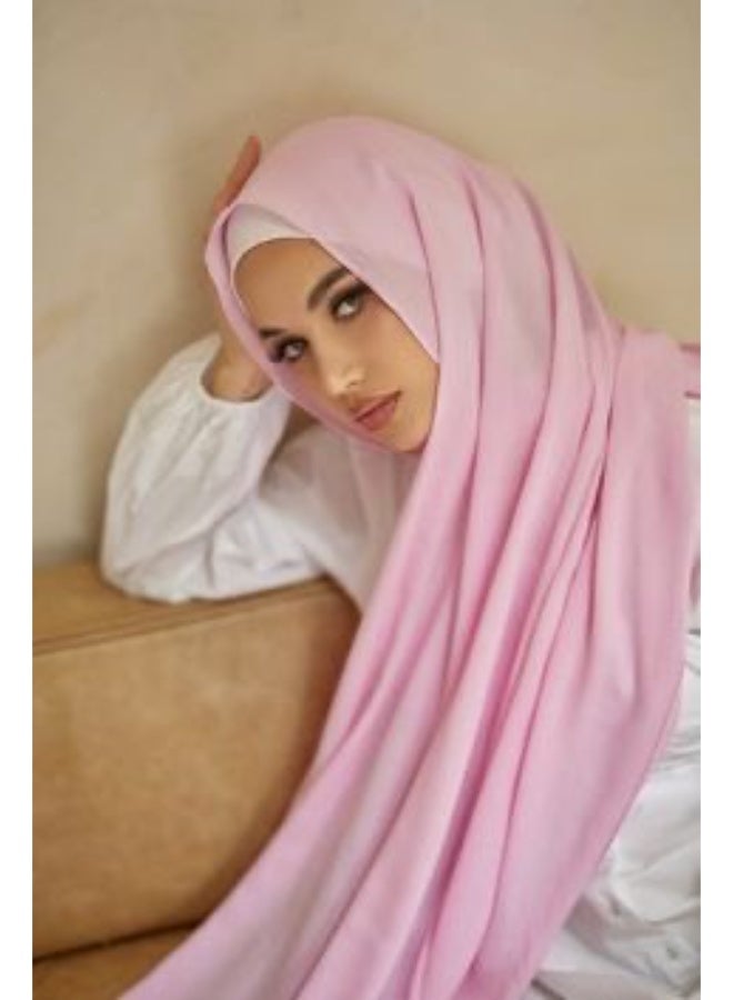 BHNS Fixed veil, Pink color and multiple plain colors VIP- Chiffon veil suitable for-Abaya-Clothing-Hijab Lightweight luxury abaya Islamic women's scarf medium shawl with high quality  - Image 5