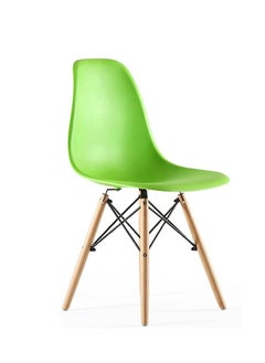 Modern Dining Chair Dining Side Chairs, Simple Office Chair, Lounge Shell Chair, Eames Style Chair, with Wooden Legs and Plastic Seat