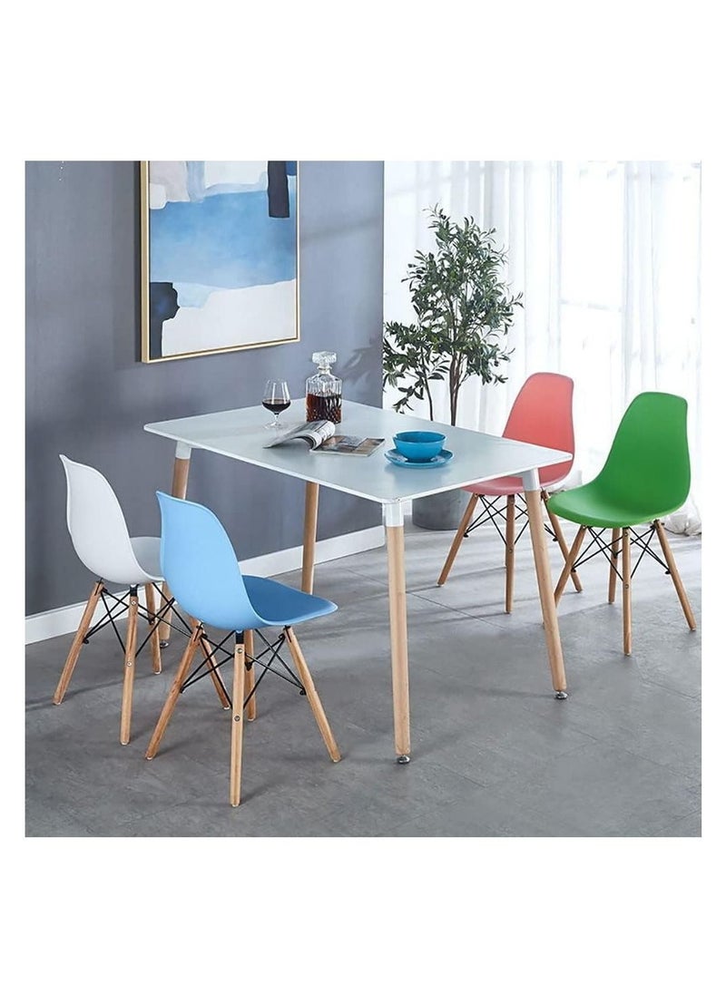 Generic - Modern Dining Chair Dining Side Chairs, Simple Office Chair, Lounge Shell Chair, Eames Style Chair, with Wooden Legs and Plastic Seat - Image 1
