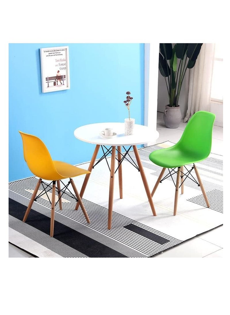 Generic - Modern Dining Chair Dining Side Chairs, Simple Office Chair, Lounge Shell Chair, Eames Style Chair, with Wooden Legs and Plastic Seat - Image 1