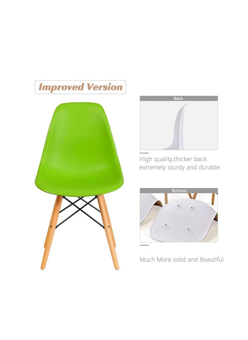 Generic - Modern Dining Chair Dining Side Chairs, Simple Office Chair, Lounge Shell Chair, Eames Style Chair, with Wooden Legs and Plastic Seat - Image 1