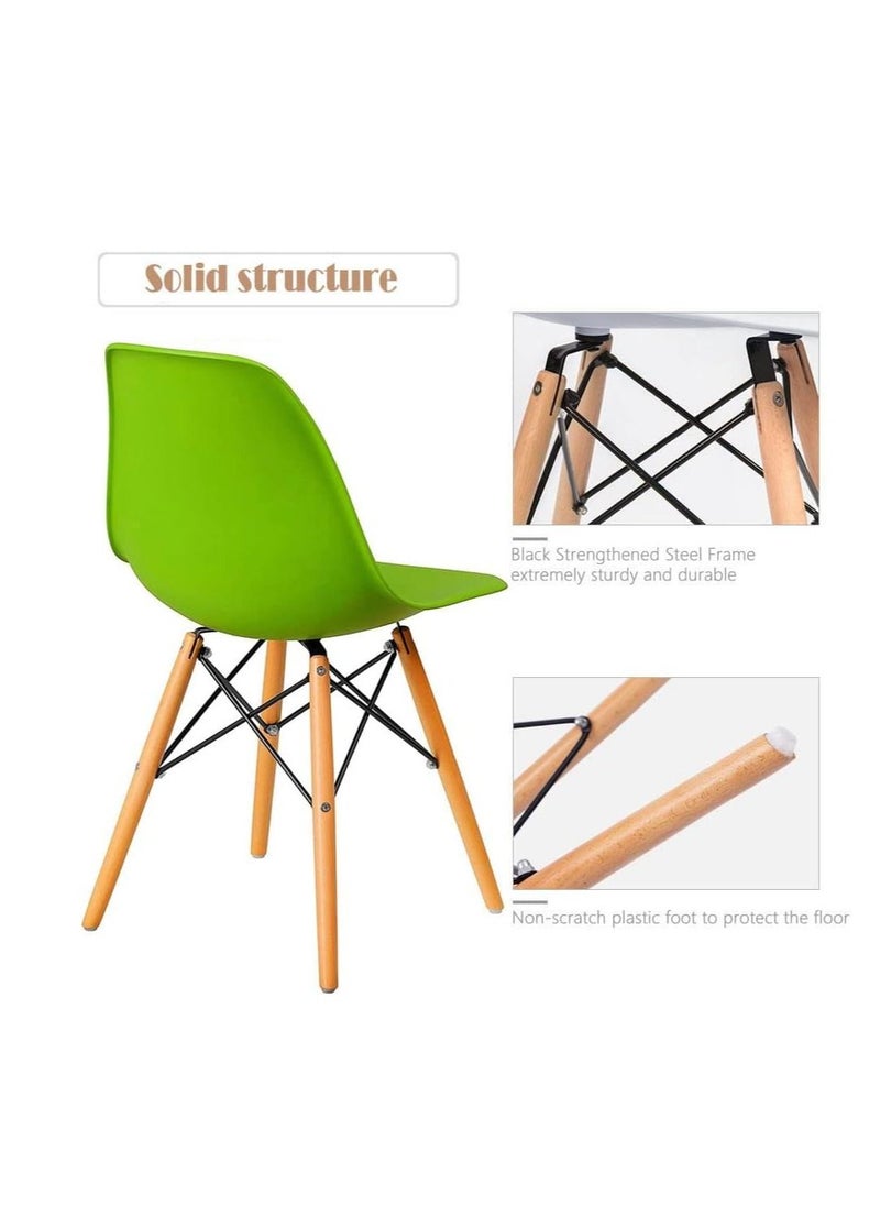 Generic - Modern Dining Chair Dining Side Chairs, Simple Office Chair, Lounge Shell Chair, Eames Style Chair, with Wooden Legs and Plastic Seat - Image 1