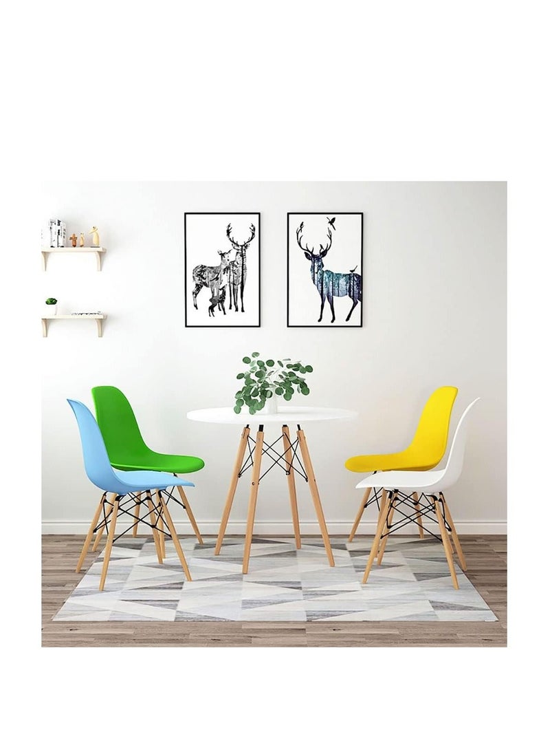 Generic - Modern Dining Chair Dining Side Chairs, Simple Office Chair, Lounge Shell Chair, Eames Style Chair, with Wooden Legs and Plastic Seat - Image 1
