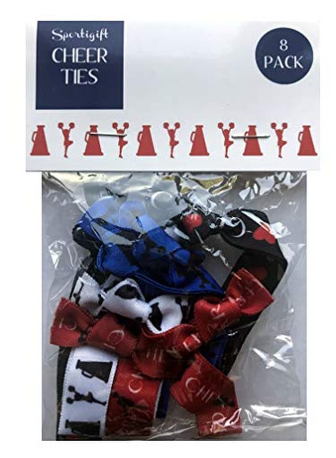 Sportigift 8 Piece Cheerleading Hair Elastic Set Accessories For Cheerleaders, Cheer Coaches, Stunt Partners, Cheer Teams, Cheer Classmates And Friends, Women, Girls Made In The Usa - Image 4