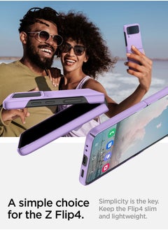 Spigen Air Skin Case Cover For Samsung Galaxy Z Flip 4 (2022) - Rose Purple  - Image 3