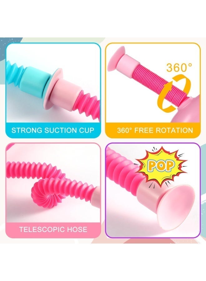 4Pcs Giraffe Pop Tube Sensory Toys for Kids, Telescopic Suction Cup Fidget Toys with Stretchable Arms & Legs, Stress Relief Travel Toys, Airplane Activities & Birthday Gifts for Boys Girls Toddlers - Image 5