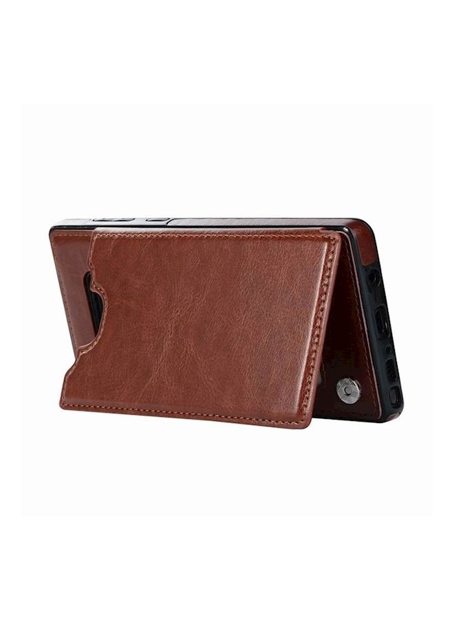 NIBEMINENT Wallet Case Cover For Samsung Galaxy Note 9 Brown  - Image 1