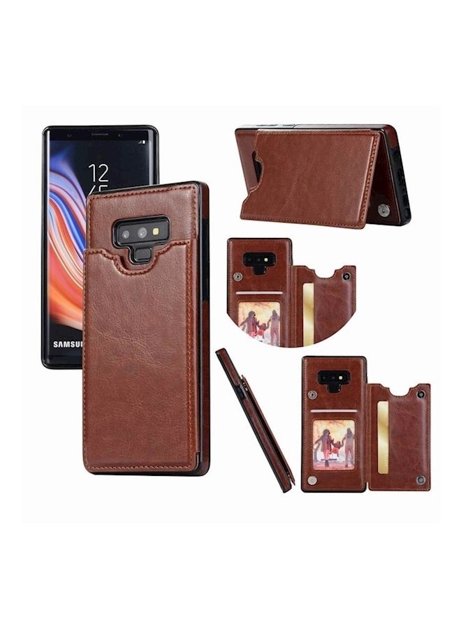 NIBEMINENT Wallet Case Cover For Samsung Galaxy Note 9 Brown  - Image 3
