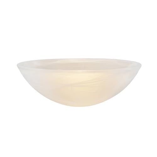 Aspen Creative 23514-11, Alabaster Replacement Glass Shade for Medium Base Socket Torchiere Lamp, Swag Lamp, Pendant and Island Fixture. 9-7/8" Diameter x 3-3/8" High. - Image 2