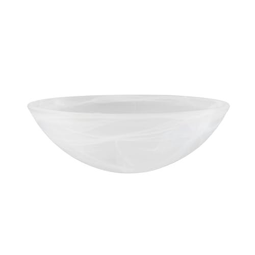 Aspen Creative 23514-11, Alabaster Replacement Glass Shade for Medium Base Socket Torchiere Lamp, Swag Lamp, Pendant and Island Fixture. 9-7/8" Diameter x 3-3/8" High. - Image 1
