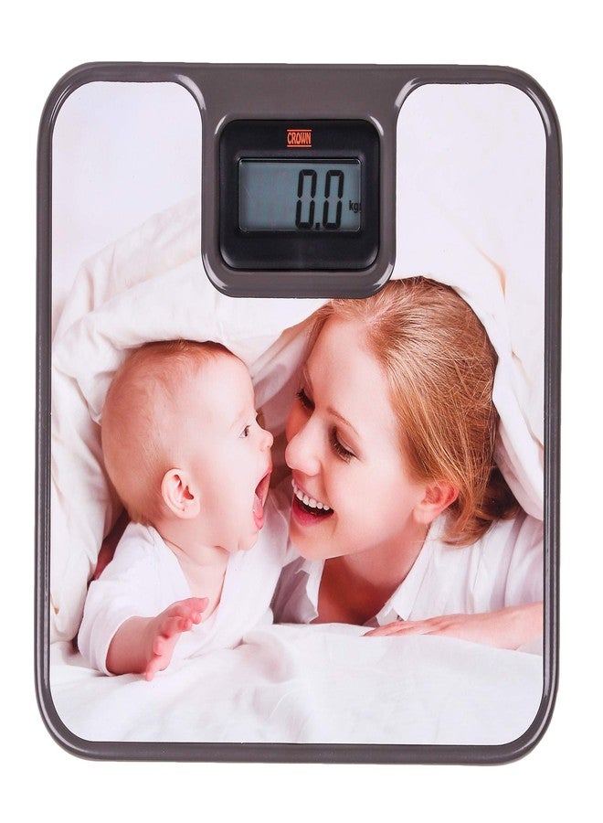 Crown Electronic Baby Print Personal Digital Body Fat Weight Monitor Healthcare Bathroom Baby Look Weighing Scale (180 kg, Multicolour) - Image 1