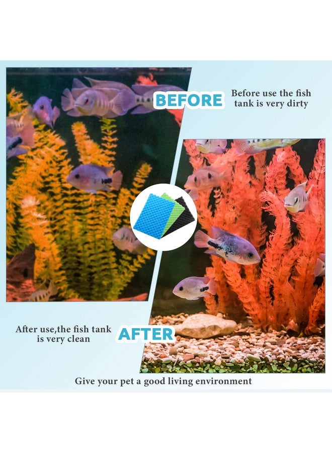 Romooa 9 Pcs Fish Pond Foam Aquarium Filter Sponge Wave Shape Coarse Foam for Fish Tank Sump Pond 17 x 11 Inch x 1/2 to 1 Inch, Black, Green, Blue - Image 4