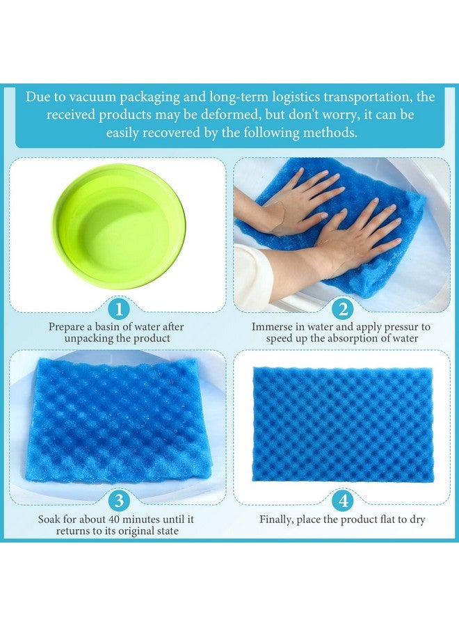 Romooa 9 Pcs Fish Pond Foam Aquarium Filter Sponge Wave Shape Coarse Foam for Fish Tank Sump Pond 17 x 11 Inch x 1/2 to 1 Inch, Black, Green, Blue - Image 3