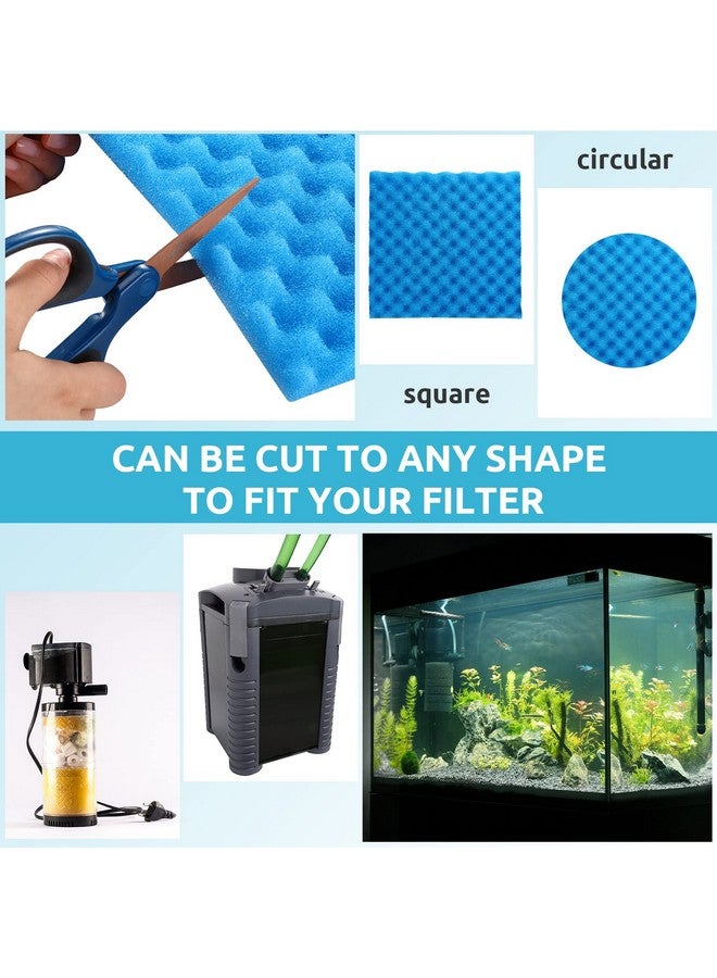 Romooa 9 Pcs Fish Pond Foam Aquarium Filter Sponge Wave Shape Coarse Foam for Fish Tank Sump Pond 17 x 11 Inch x 1/2 to 1 Inch, Black, Green, Blue - Image 5