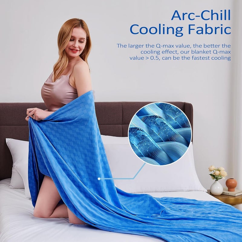 Topcee Cooling Blanket, Summer Cooling Blankets for Hot Sleepers, Arc-Chill Q-Max>0.5 Cool Fiber, Oeko-TEX 100% Certified, Soft, Breathable, Double-Side Bed Throw,Keep Cool for Adults Kids 90"x108" - Image 3
