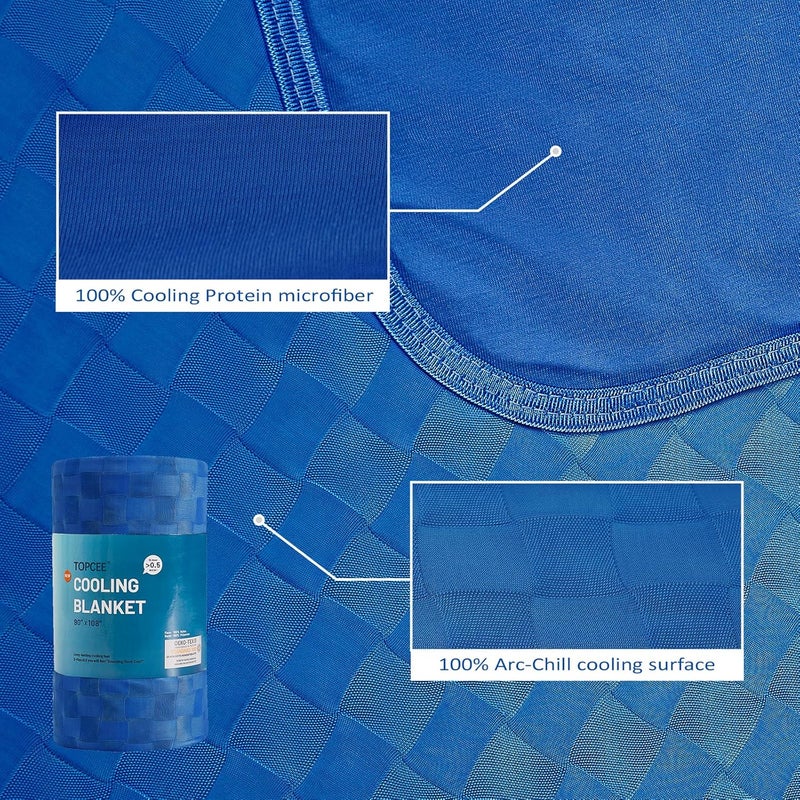 Topcee Cooling Blanket, Summer Cooling Blankets for Hot Sleepers, Arc-Chill Q-Max>0.5 Cool Fiber, Oeko-TEX 100% Certified, Soft, Breathable, Double-Side Bed Throw,Keep Cool for Adults Kids 90"x108" - Image 5