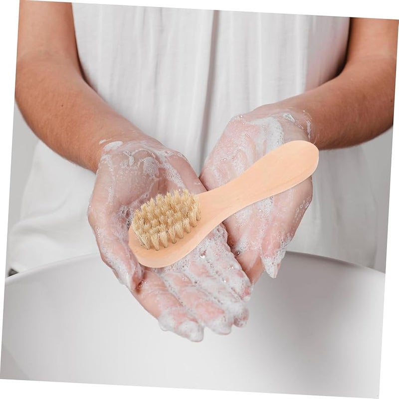 Wooden Handle Facial Cleansing Brush 5 Pack Soft Bristle Deep Cleansing Travel Friendly Face Scrubber - Image 5