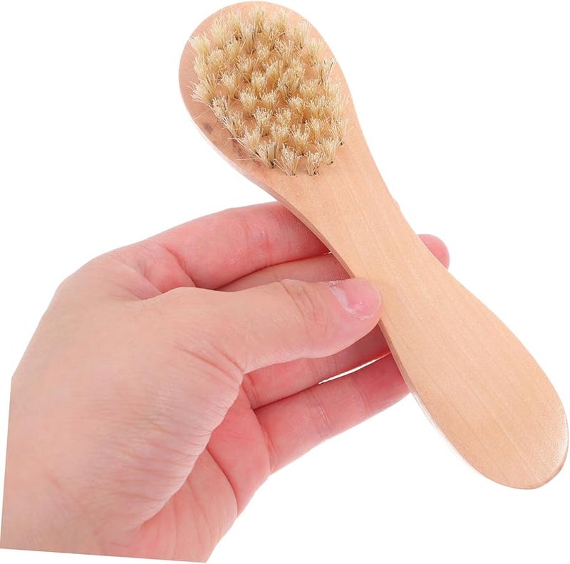 Wooden Handle Facial Cleansing Brush 5 Pack Soft Bristle Deep Cleansing Travel Friendly Face Scrubber - Image 4