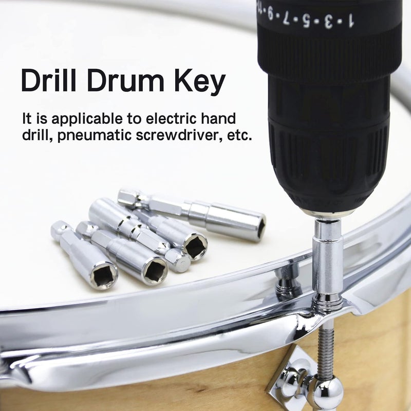 VUFVOID 1 Pack Head Replacement Drill Drum Key for Super-fast Tuning Silver - Image 2