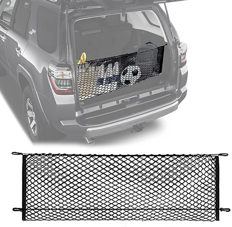 Car Rear Cargo Net Adjustable Elastic Storage Organizer Net Trunk Cargo Storage Net Compatible with 2015 2016 2017 2018 2019 2020 2021 2022 2023 2024 2025 Chevy Tahoe Suburban Gmc Yukon