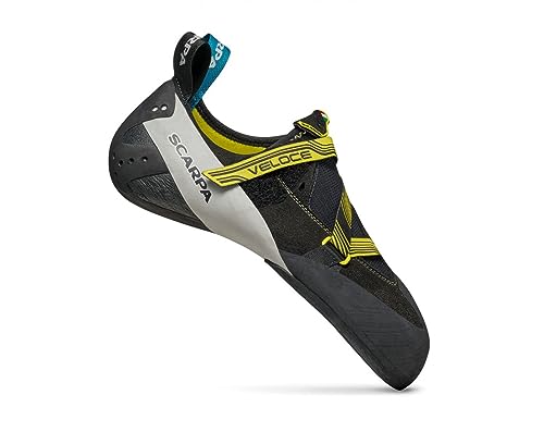 SCARPA Men's Veloce Rock Climbing Shoes for Gym Climbing - Black/Yellow - 8-8.5 - Image 1