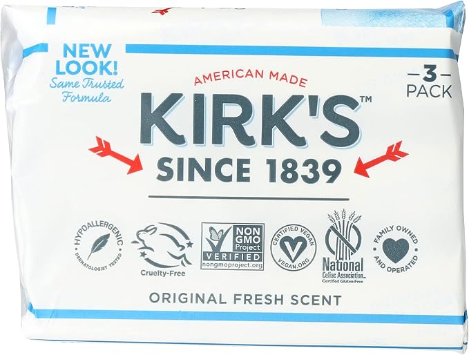 Kirk's صابون كيركس الطبيعي الأصلي من كاستيل 113 جرام عبوة من 3 - Image 4