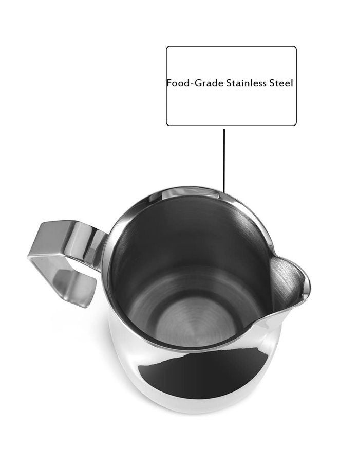 Taimi Coffee Pitcher for Latte Cappuccino Art Milk Barista Coffee Mug Stainless Steel Tapered Mouth Silver - Image 4