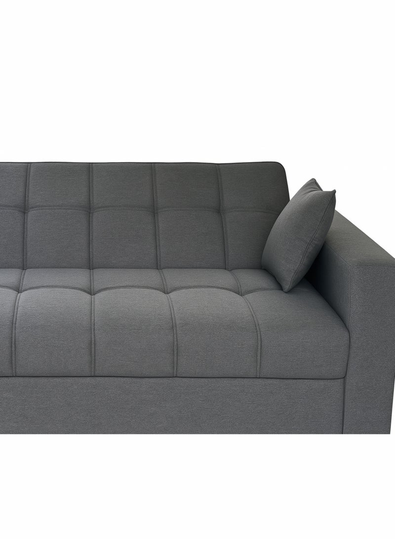 كستم ديكو أريكة ديوان رمادية فاخرة بثلاثة مقاعد مع سرير من كوستومديكو - قابلة للتحويل، موفرة للمساحة، بتصميم عصري - أريكة نوم مع سرير مثالية لأثاث المنزل والمكتب، 110 طول × 180 عرض × 75 ارتفاع سم - Image 2