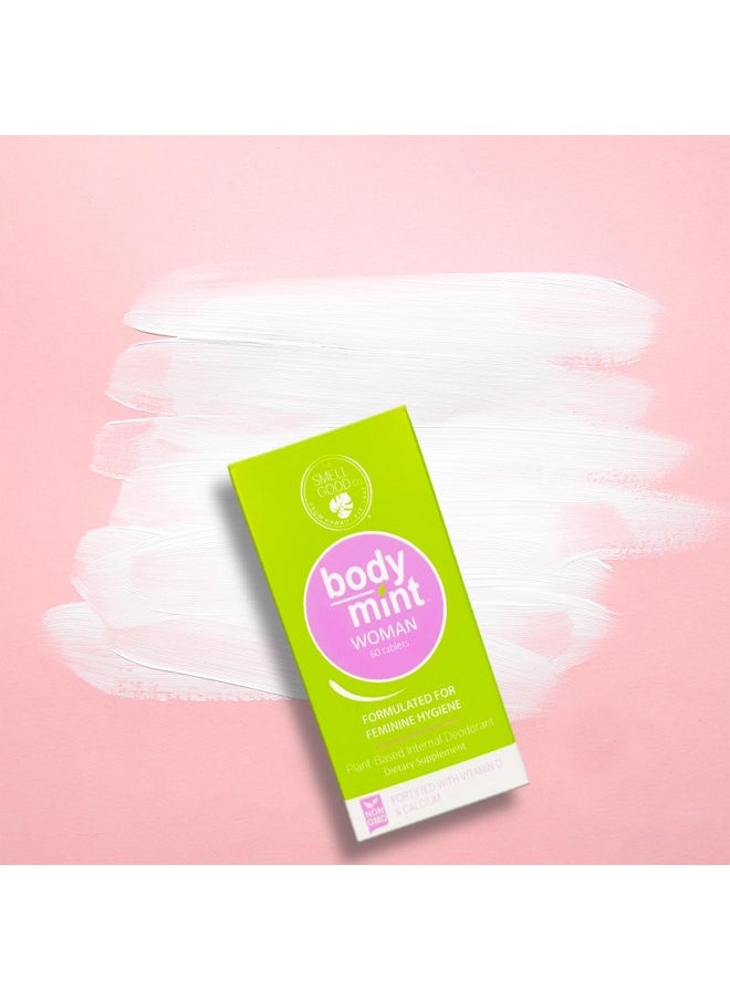 Body Mint - Body Mint Woman | Chlorophyll Deodorizing Supplement For Full Body Feminine Hygiene And Freshness | Aluminum-Free Plant-Based Internal Deodorant | All-Day Protection And Odor Control | 50 Tabs - Image 1