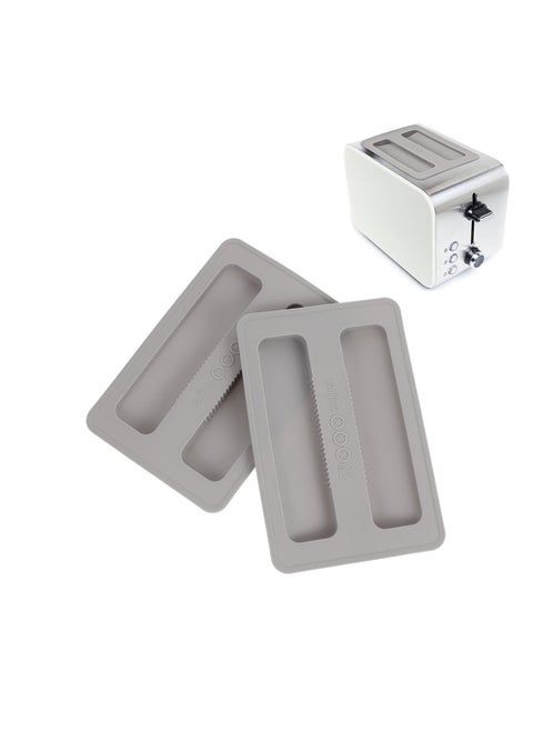 2Pcs Silicone Toaster Lid, Toaster Dirt Cover Toaster Appliance Top Cover, Toaster Protector Bread Maker Cover for Bread Machine, Sandwich Machine Part Accessories (Grey)