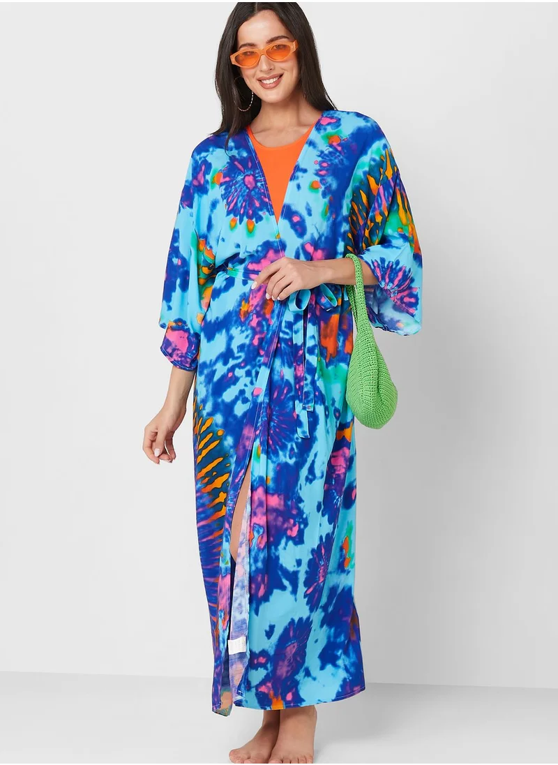 ELLA Printed Tie Detail Coverup