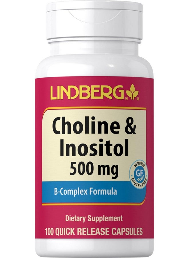 Lindberg Choline Inositol 500mg | 100 Capsules | B-Complex Formula | Non-GMO, Gluten Free Supplement - Image 1