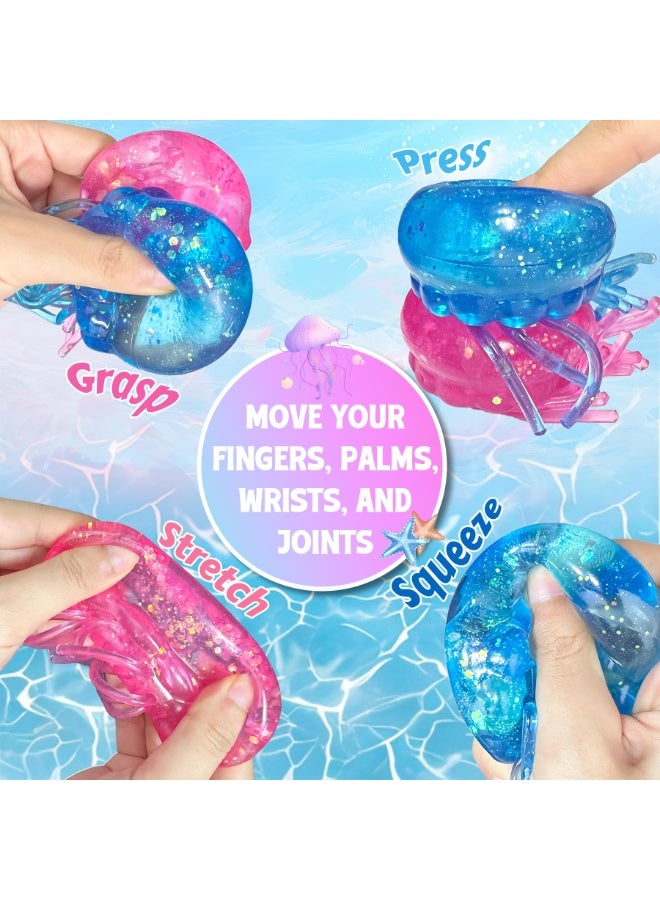 Jellyfish Squeeze Fidget Toy for Stress Relief and Sensory Play, Blue - Image 5