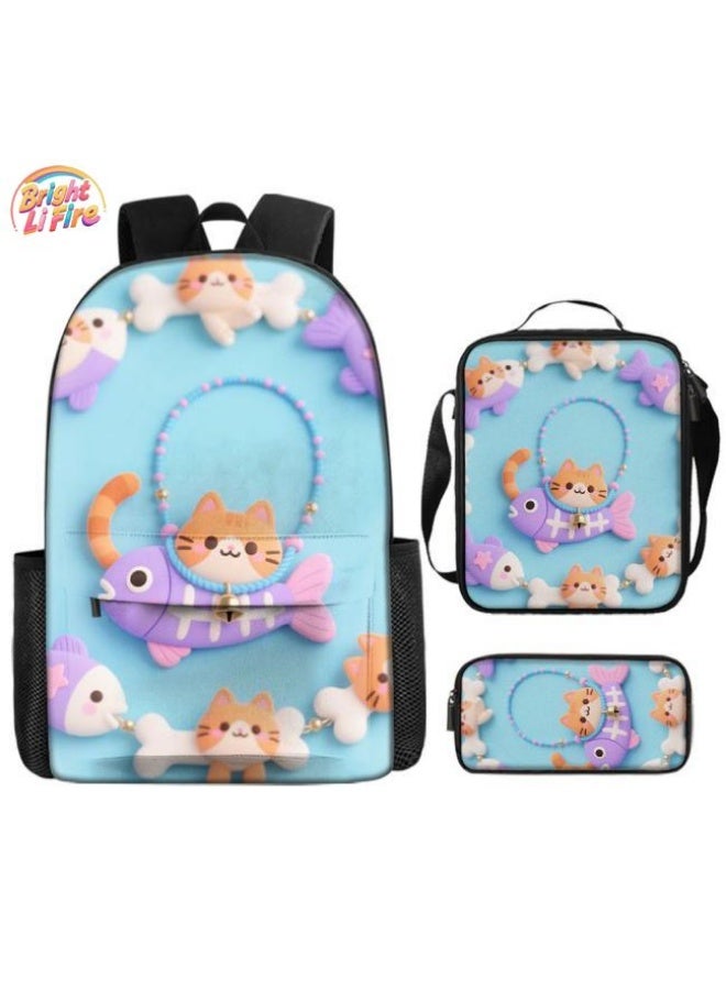 Bright Li Fire Exclusive to students and teenagers! New interesting cartoon bag three-piece set, easy to hold campus and outing (available for students, children, friends outings, mountain climbing, schooling, etc.) - 60 - Image 1