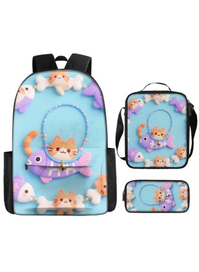 Bright Li Fire Exclusive to students and teenagers! New interesting cartoon bag three-piece set, easy to hold campus and outing (available for students, children, friends outings, mountain climbing, schooling, etc.) - 60 - Image 2