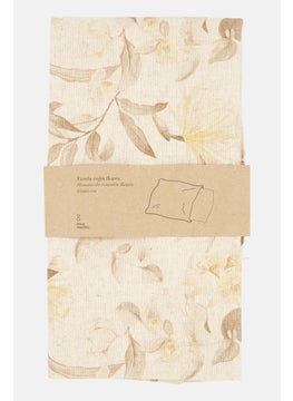 Muy Mucho 1 Piece Floral Cushions Cover 60 x 60 cm, Beige Combo  - Image 1