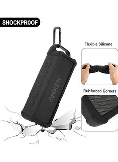Generic Silicone Case Compatible with Anker 2 Portable Speaker, Protective Travel Case Cover with Handle and Carabiner (Black)  - Image 3
