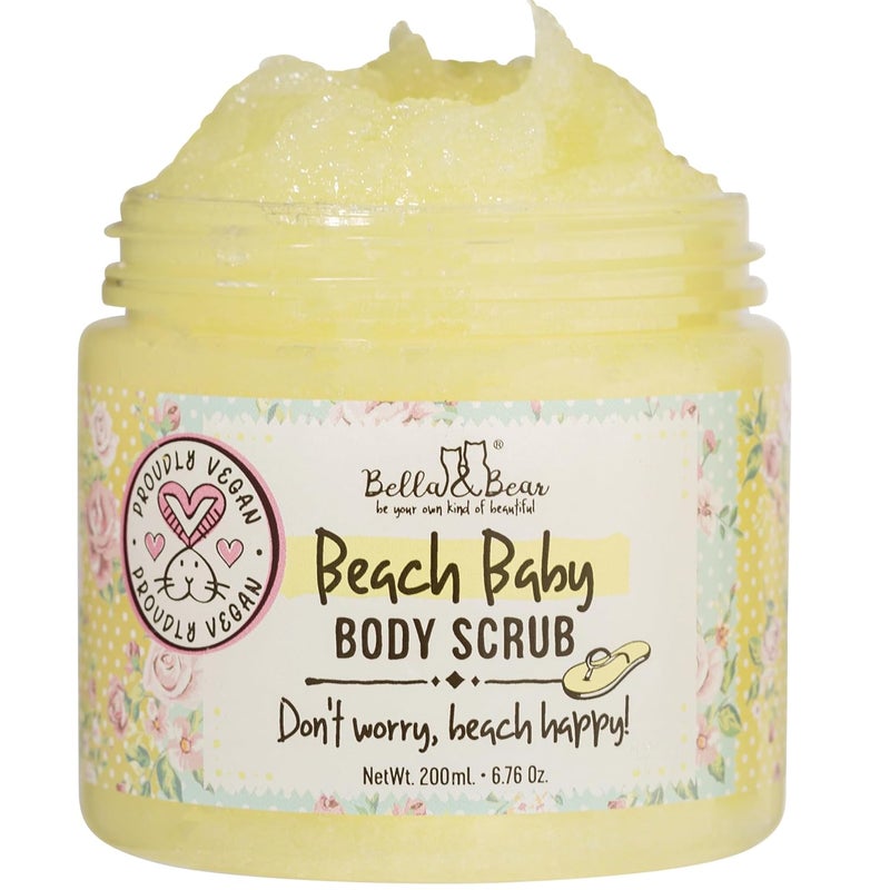 Bella and Bear Bella Bear Exfoliating Body Scrub Vegan CrueltyFree Moisturizing Polish for Smooth Radiant Skin - Image 1