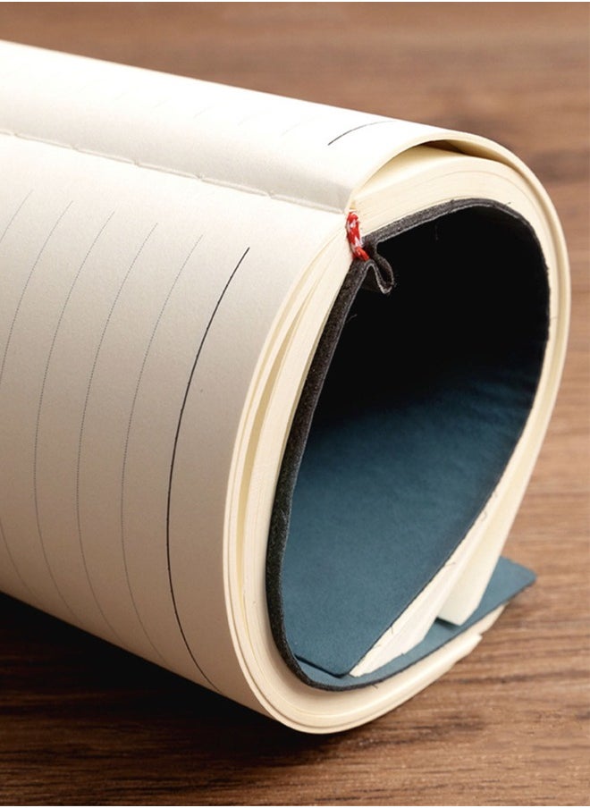 WooFree - A5 Soft Leather Notebook 120 Pages Of Smooth Writing Daolin Paper Navy Blue - Image 1