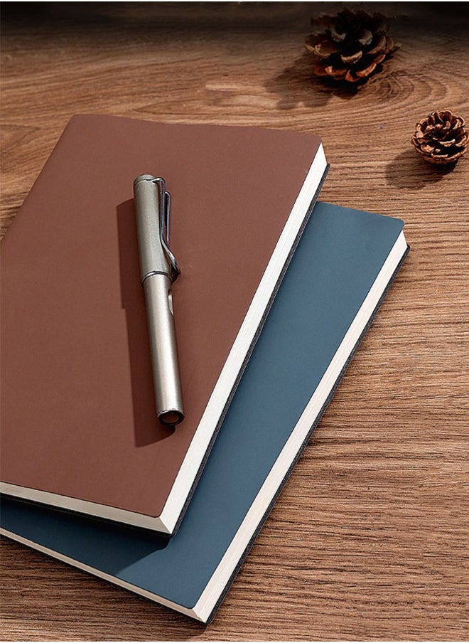 WooFree - A5 Soft Leather Notebook 120 Pages Of Smooth Writing Daolin Paper Navy Blue - Image 1
