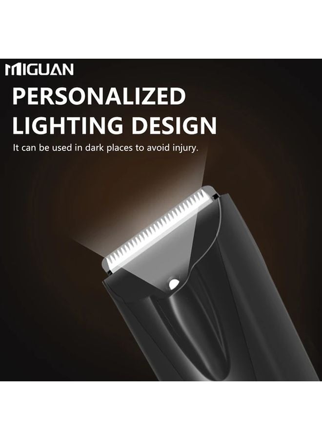 مقلم كهربائي للرجال لإزالة شعر الجسم باللون الأسود شاحن USB لحلاقة اللحية والساقين والذراعين - Image 3