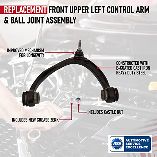 AA Ignition Replacement Front Upper Left Control Arm and Ball Joint Assembly - Compatible with Cadillac, Chevy and GMC Vehicles - Escalade, Silverado 1500, Suburban, Tahoe, Sierra 1500, Yukon - Replaces RK80669 - Image 4