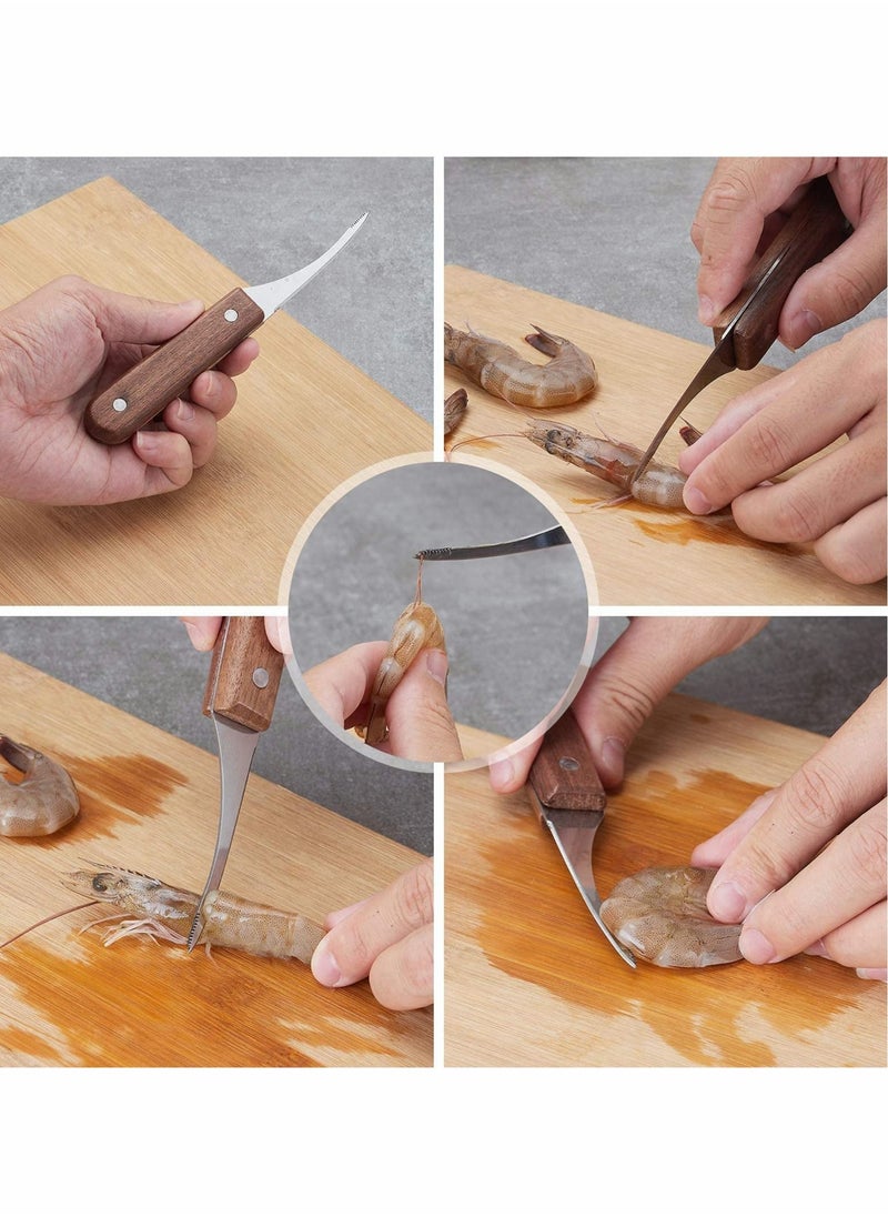 SYOSI Shrimp Deveiner Tool and Peelers - 304 Stainless Steel 2Pcs Shrimp Cleaner Knife Prawn Peeler Shrimp Deveiner Kitchen Tools for Shrimp Devein  - Image 3