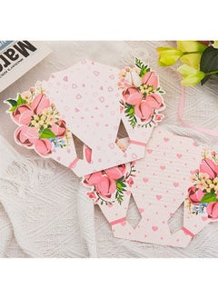 Lemon 4pcs Greeting Card 3D Bouquet Bow Greeting Card for Back Gift, Birthday, Mother's Day Gift, Wedding, Eid, Sturdy and Solid Cardstock Gift Card  - Image 2