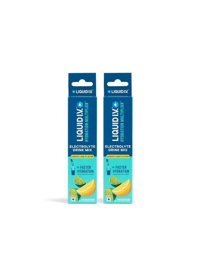 Liquid I.V. Liquid I.V.™ Hydration Multiplier™ - Lemon Lime | Hydration Drink | 16g mixed with 500 ML Water | Pack of 6 = 3LTRS  - Image 1