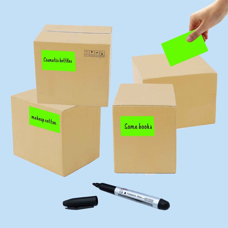 PARLAIM 3 x 5 inch Rectangle Sticker Labels, 250PCS Adhesive Color Coding Stickers for Moving Box Inventory Label, Fluorescent Green - Image 5
