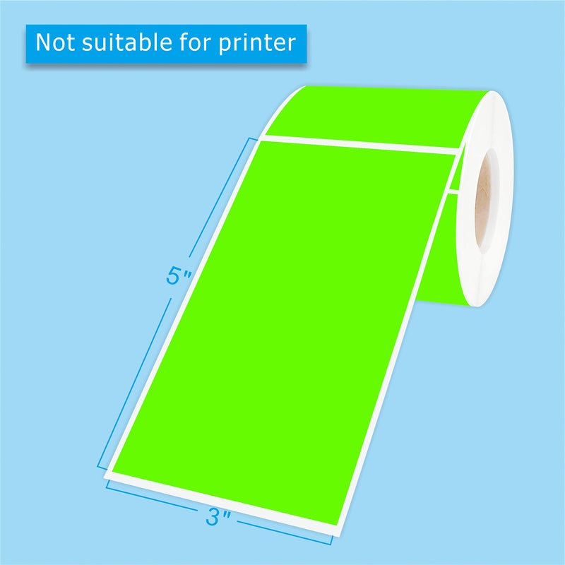 PARLAIM 3 x 5 inch Rectangle Sticker Labels, 250PCS Adhesive Color Coding Stickers for Moving Box Inventory Label, Fluorescent Green - Image 2